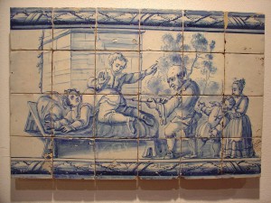 Scène de lavement au XVIIIe siècle. Museu Nacional do Azulejo, Lisbonne (Source: http://fr.wikipedia.org/wiki/Lavement#mediaviewer/Fichier:Clyst%C3%A8re_Museu_Nacional_do_Azulejo.JPG.). CC BY-SA 3.0