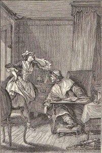 Le Malade Imaginaire - Toinette et Argan (Source: Wikimédia - http://fr.wikipedia.org/wiki/Le_Malade_imaginaire#mediaviewer/Fichier:LeMaladeImaginaire.jpg)