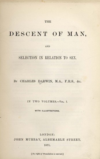 Darwin: Descent of Man (1871)